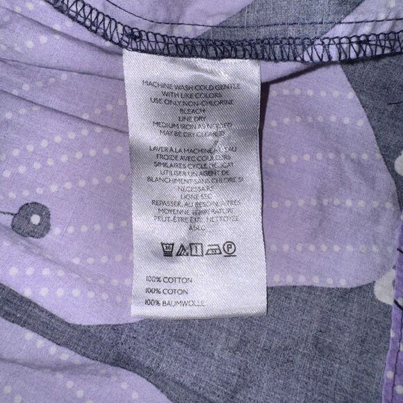 Anthropologie Size L Somerset Mini Dress Purple Floral Tiered Cotton - Picture 7 of 11